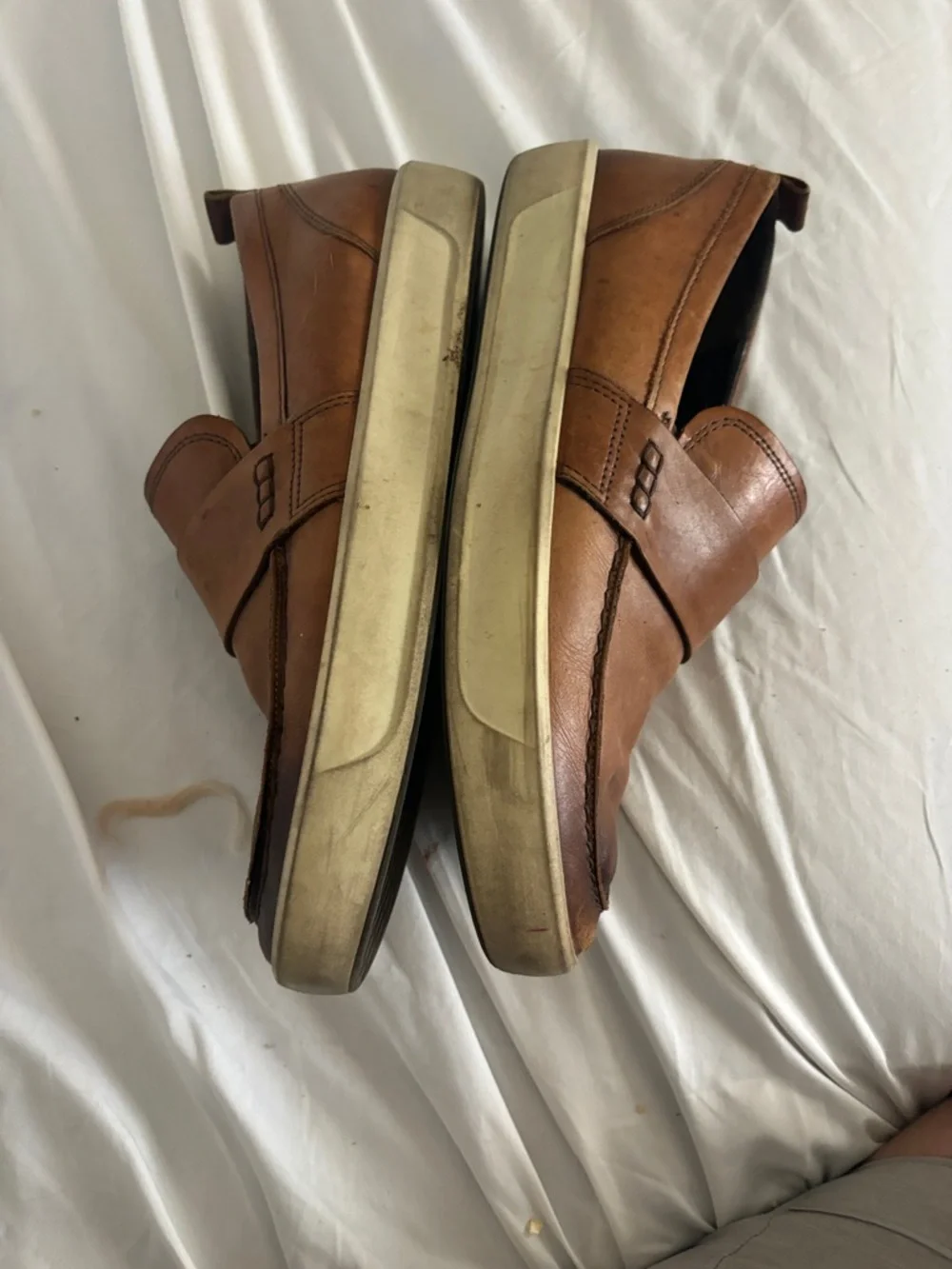 Ecco Brown Leather Slip-On Penny Loafers